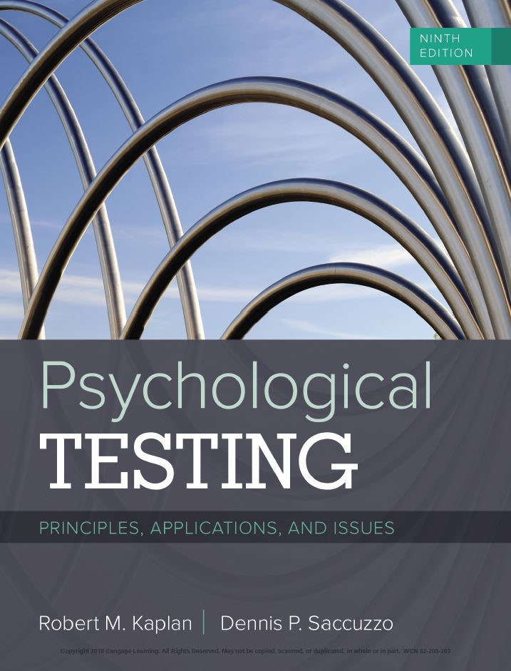 Test Bank Psychological Testing: Principles Applications And Issues 9th 9E