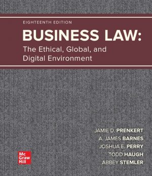 Business Law The Ethical Global and Digital Environment 18th 18E