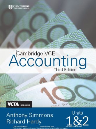 Cambridge VCE Accounting Units 1&2 3rd 3E Anthony Simmons